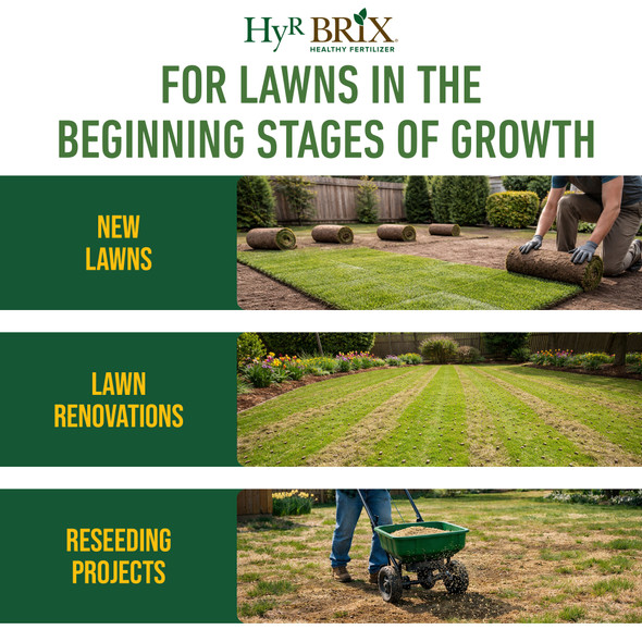 HyR BRIX HyR START 12-20-12 Lawn Starter Fertilizer, 45lb Bag (Covers 4,500 Sq Ft)