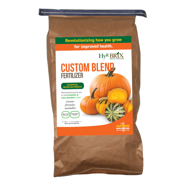 HyR Brix Custom Blend 8-6-12 Pumpkin Fertilizer Plant Food, 45lb Bag (Covers 2,142 Sq Ft)