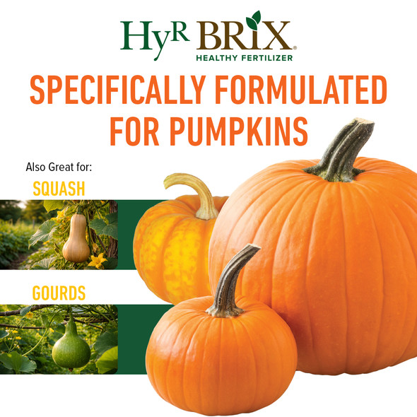 HyR Brix Custom Blend 8-6-12 Pumpkin Fertilizer Plant Food, 45lb Bag (Covers 2,142 Sq Ft)