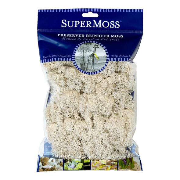 SuperMoss Preserved Reindeer Moss, White, 2oz