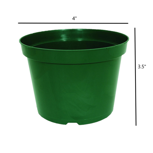 The HC Companies Lightweight Plastic Indoor/Outdoor Nursery Pots, Green, 4in