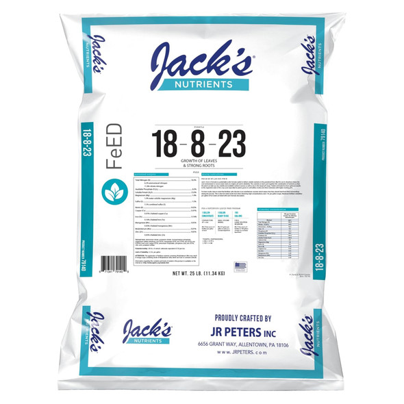 Jack's Nutrients 18-8-23 Outdoor Water-Soluble Fertilizer, 25lbs