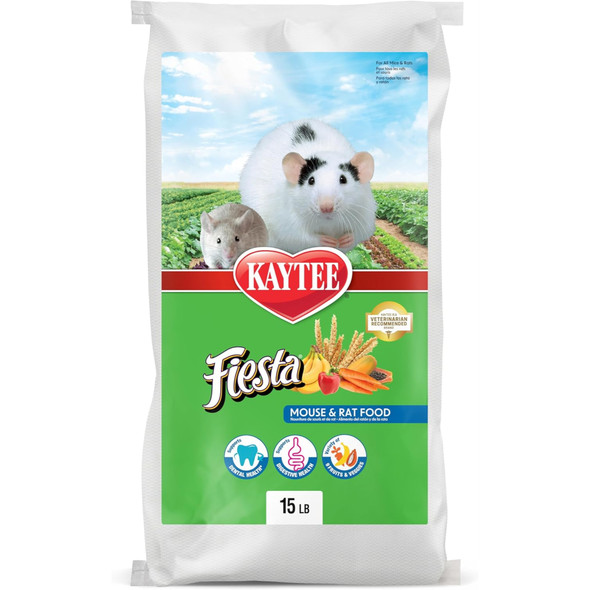 Kaytee Fiesta Mouse and Rat Food, 15lbs – Supports Immune Health and Digestion