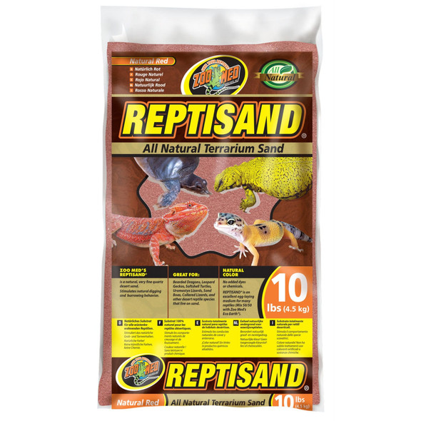 Zoo Med ReptiSand Red All Natural Fine Quartz Terrarium Sand, 10lbs