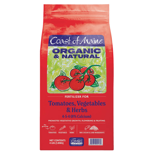 Coast of Maine Organic & Natural Fertilizer for Tomatoes, Vegetables & Herbs, 4lb