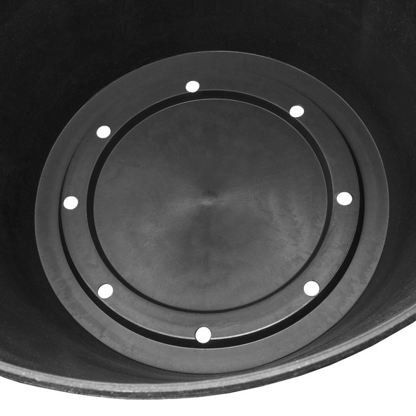 Garden Elements Timberline Barrel-Style Round Planter, Black, 18in