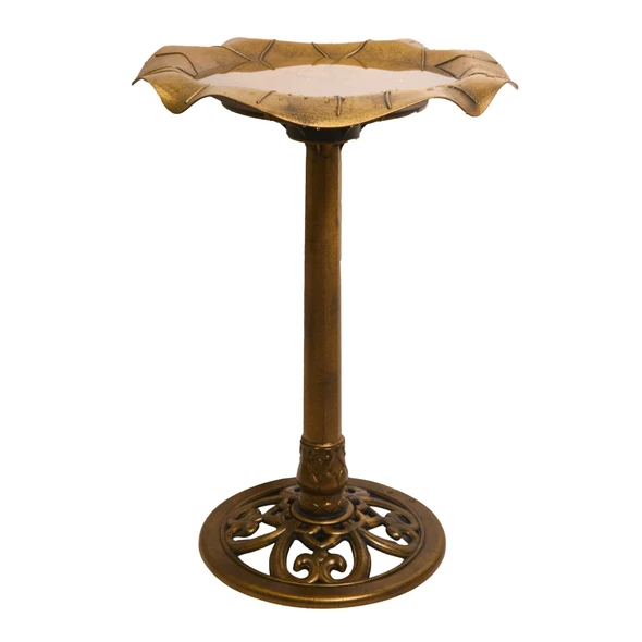 Armstrong Wild Bird Food Feather & Forge Elegant Polymer Bird Bath, Bronze, 27in