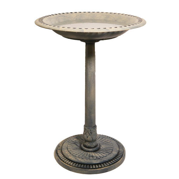 Armstrong Wild Bird Food Feather & Forge Elegant Polymer Bird Bath, Stone, 27in