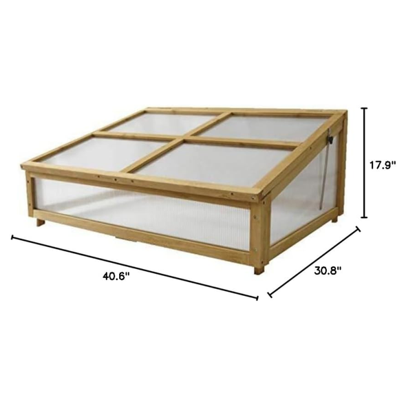 VegTrug Wooden Cold Frame for Classic Small 1m Raised Bed, Natural