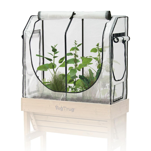 VegTrug Greenhouse Frame & Multi-Cover Set for Wall Hugger Small 1m Raised Bed, White