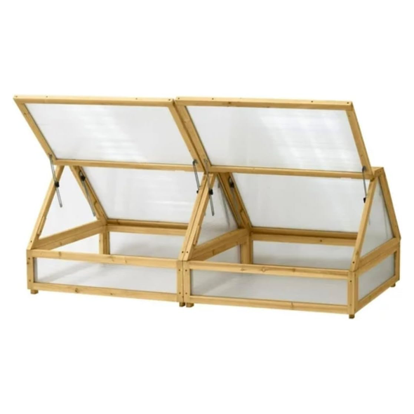 VegTrug Wooden Cold Frame for Classic Medium 1.8m Raised Bed, Natural