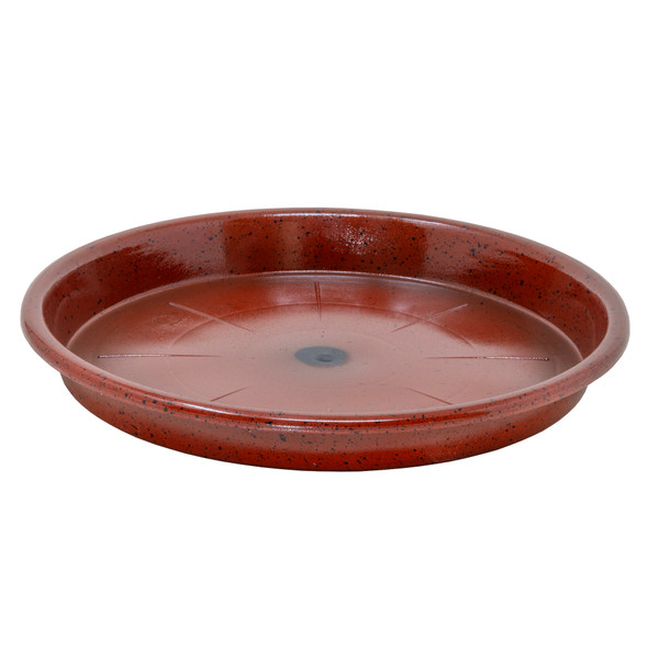 Garden Elements WaterGuard Saucer, Red & Black Fleck, 11in