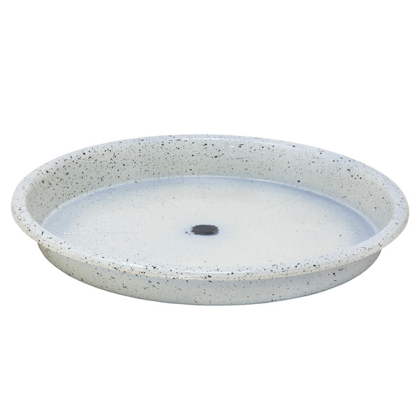 Garden Elements WaterGuard Saucer, White & Black Fleck, 11in