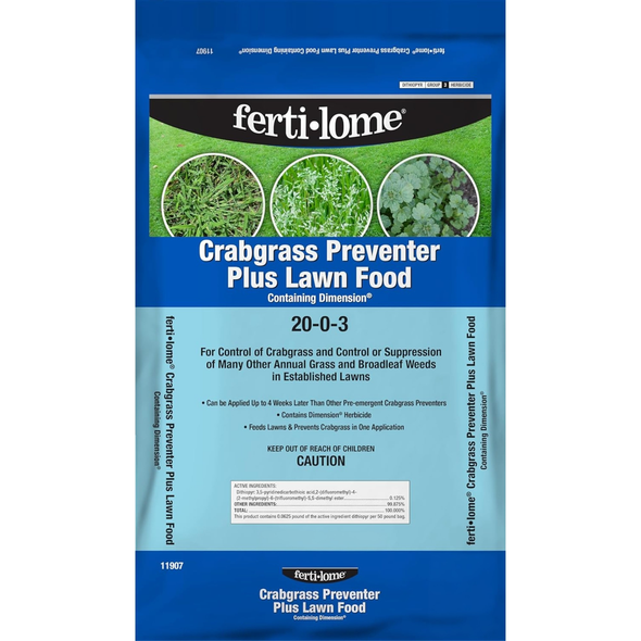 Fertilome Crabgrass Preventer Plus 20-0-3 Lawn Food with Dimension