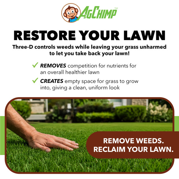 AgChimp Three-D Selective Broadleaf Herbicide for Lawns and Turf, 1 pint