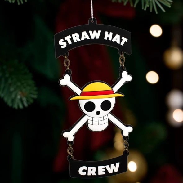 Kurt Adler One Piece Straw Hat Crew Christmas Ornament, 6in