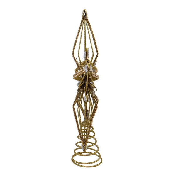 Kurt Adler Gold & Silver Metal Star Christmas Tree Topper, 12.5"