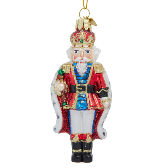 Kurt Adler Noble Gems Collection, Glass King Nutcracker Ornament, 5"