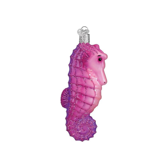 Old World Christmas Blown Glass Shimmering Seahorse Ornament