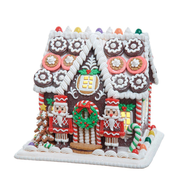 Kurt Adler LED Gingerbread Cookie House, 9.5in