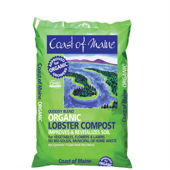 Coast of Maine Quoddy Blend Organic Lobster Compost, Improves & Revitalizes Soil, 1 CF