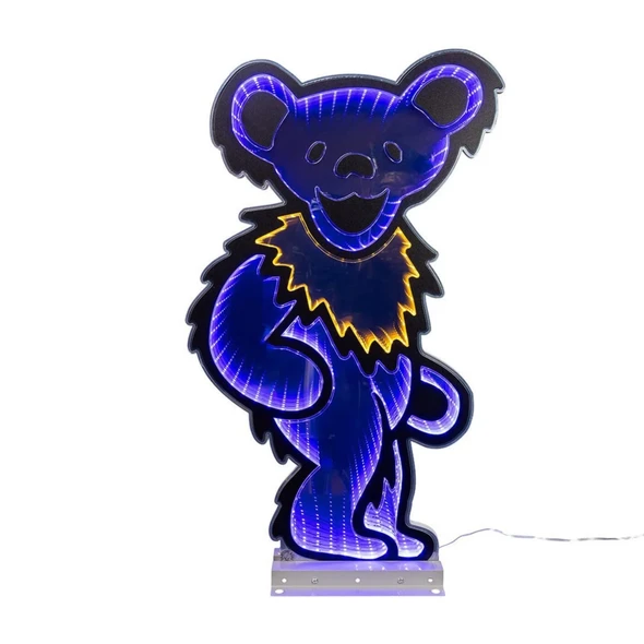 Kurt Adler Grateful Dead Dancing Blue Bear Outdoor Infinity Light, 26in