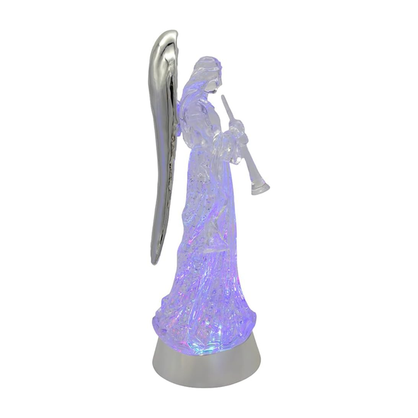 Kurt Adler Battery Operated USB LED Angel with Horn Water Globe, 13in
