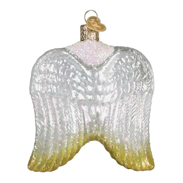 Old World Christmas Blown Glass Ornament for Tree, Sterling Angel Wings