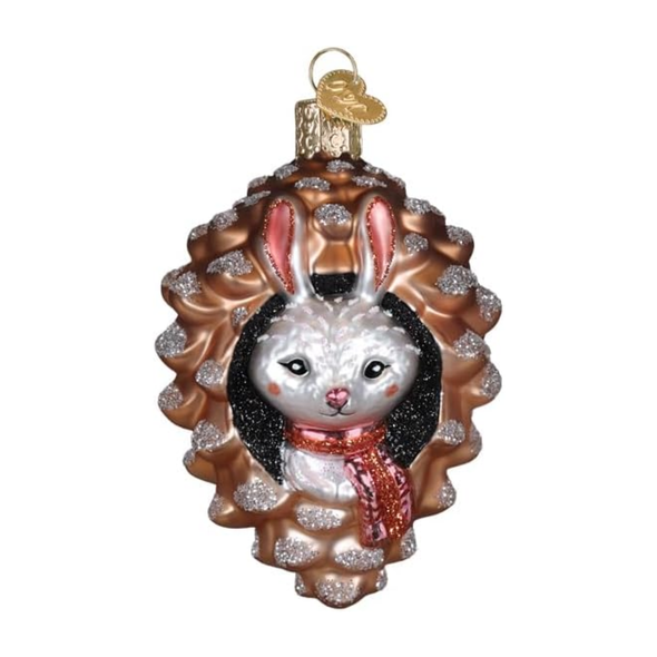 Old World Christmas Blown Glass Ornament for Christmas Tree, Piney Rabbit