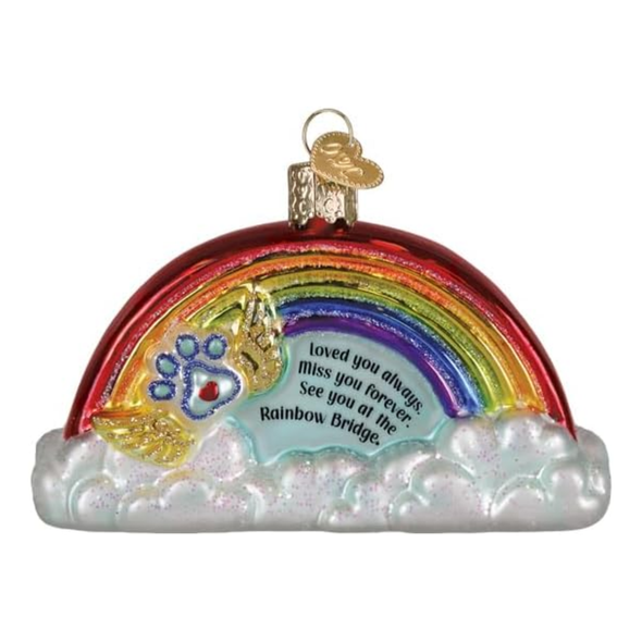 Old World Christmas Blown Glass Ornament for Tree, Pawprints on My Heart