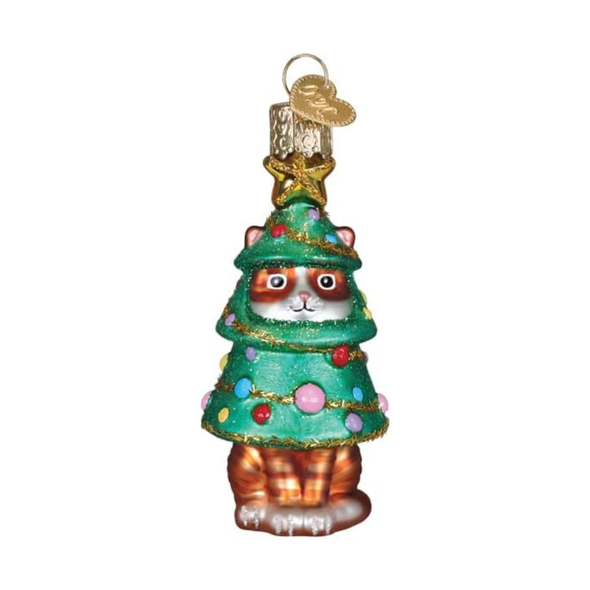 Old World Christmas Blown Glass Ornament for Christmas Tree, Meowmas Tree