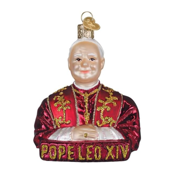 Old World Christmas Blown Glass Ornament for Christmas Tree, Pope Leo XIV