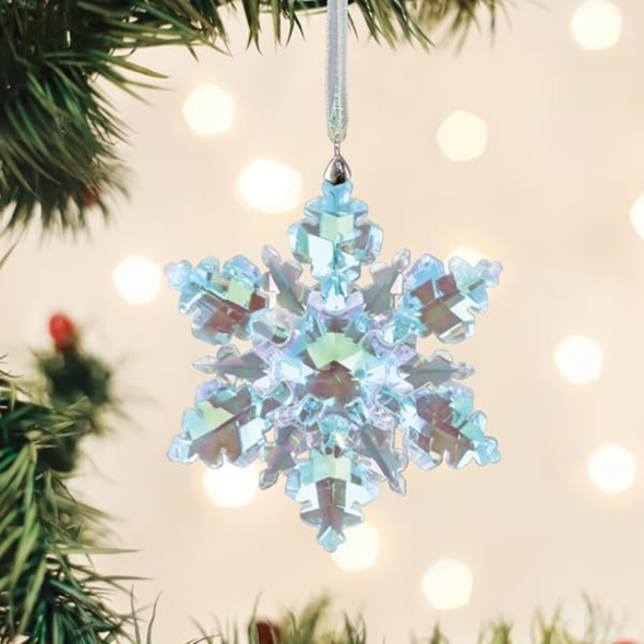 Old World Christmas Blown Glass Tree Ornament, Radiant Crystal Snowburst