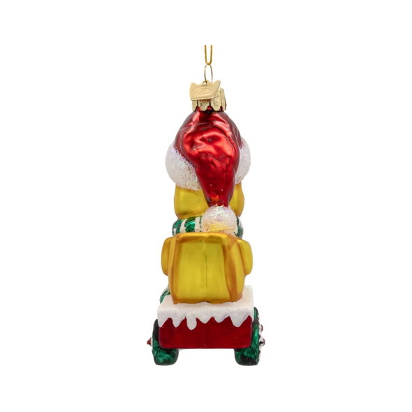 Kurt Adler Noble Gems Glass Ornament Collection, Yellow Duck with Santa Hat