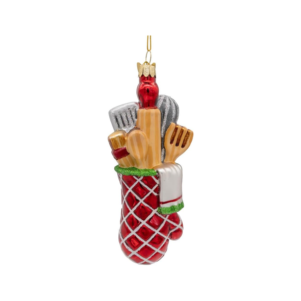 Kurt Adler Noble Gems Glass Ornament for Christmas Tree, Baking Glove