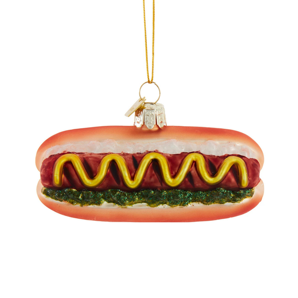 Kurt Adler Noble Gems Glass Ornament Collection for Tree, Hot Dog, 4in