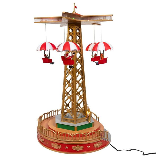 Kurt Adler LED Lighted Musical Santa Balloon Drop Table Piece, 18in