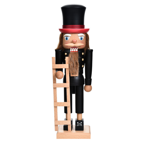 Garden Elements Black Forest Beech Wood Chimney Sweep Nutcracker, 15.5in