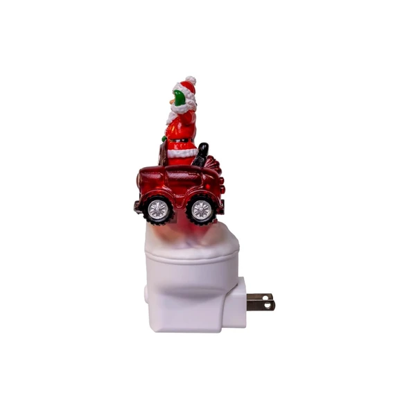 Kurt Adler Pre-Lit LED Night Light Collection, Santa & Snowman Driving