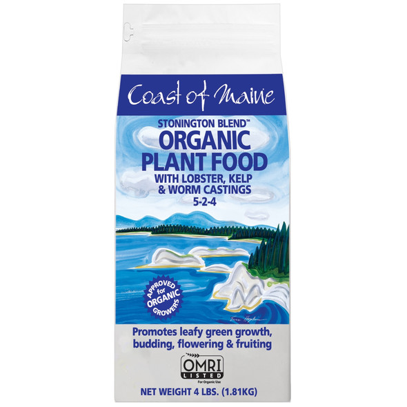 Coast of Maine 5-2-4 Stonington Blend Organic Plant Food with Lobster, Kelp and Worm Castings, 4lbs