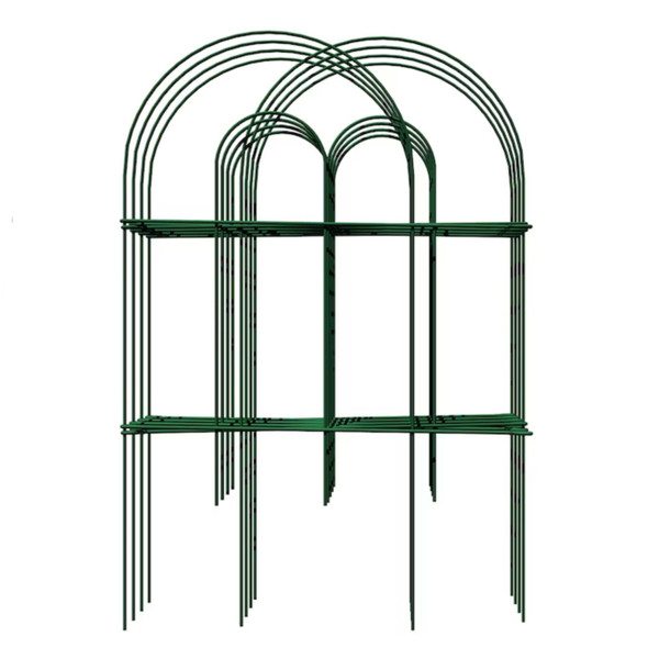 Origin Point Garden Craft Round Folding Border Fence, Green, 10' L x 24" H