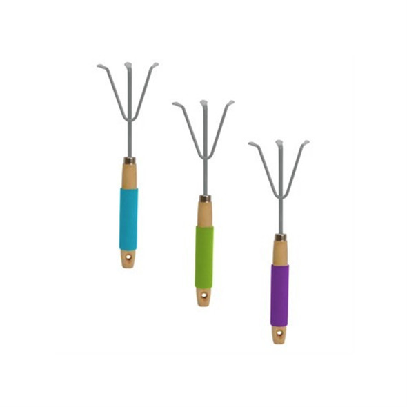Bond Bloom Wood Handle Series Hand Tools - Cultivator Assorted Colors (Pack of 1)