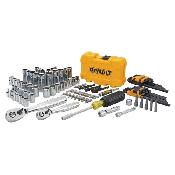 DeWalt Mechanics Chrome Tool and Socket Set, 108 Piece
