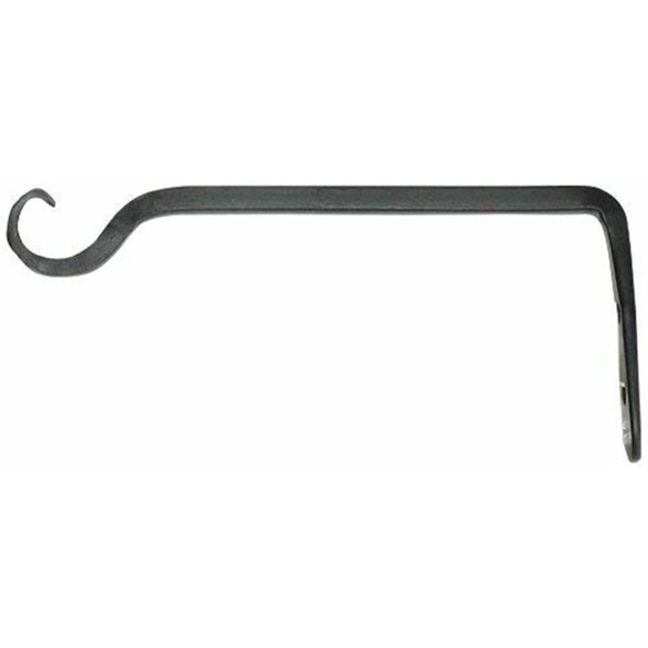 Hookery Hanger Bracket, Straight Hanger with Upturned Hook, Black, 6"x1"