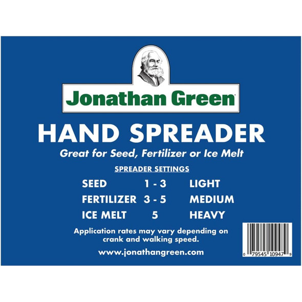 Jonathan Green New American Lawn Hand Broadcast Spreader for Seed, Fertilizer or Ice Melt Jonathan Green New American Lawn Hand Broadcast Spreader for Seed, Fertilizer or Ice Melt