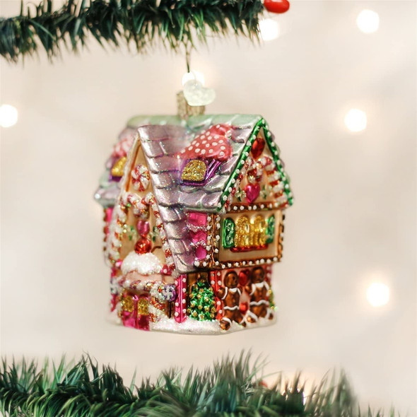 Old World Christmas Glass Blown Christmas Ornament, Cupcake Cottage (With OWC Gift Box)