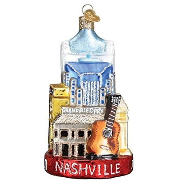 Old World Christmas Glass Blown Ornament for Christmas Tree, Nashville