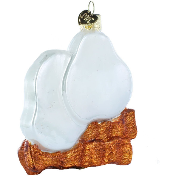 Old World Christmas Glass Blown Christmas Ornament, Bacon And Eggs (With OWC Gift Box)