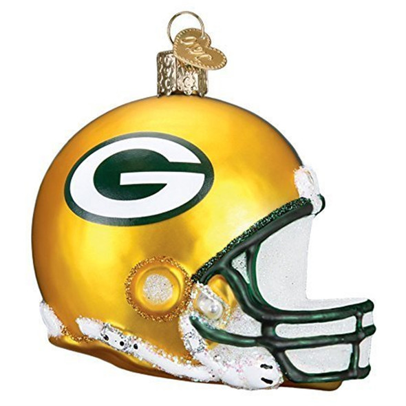 Old World Christmas Blown Glass Ornament Series, Green Bay Packers Helmet