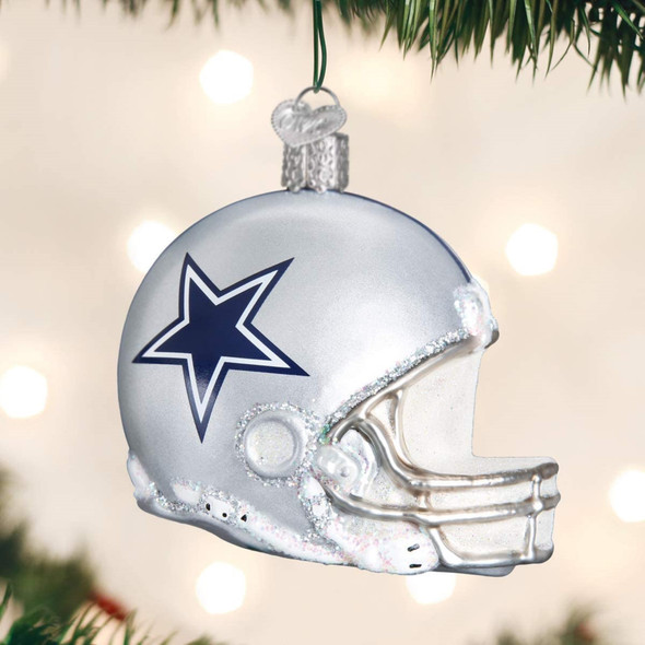 Dallas Cowboys NFL Blown Glass Glitter Stocking – Christmas Tree Ornament